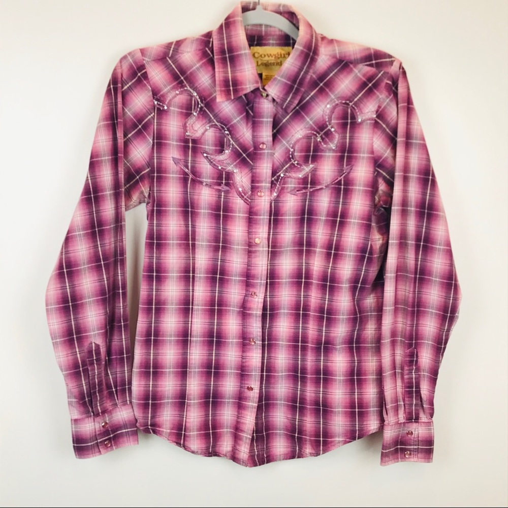 Cowgirl Legend women’s purple western shirt size M